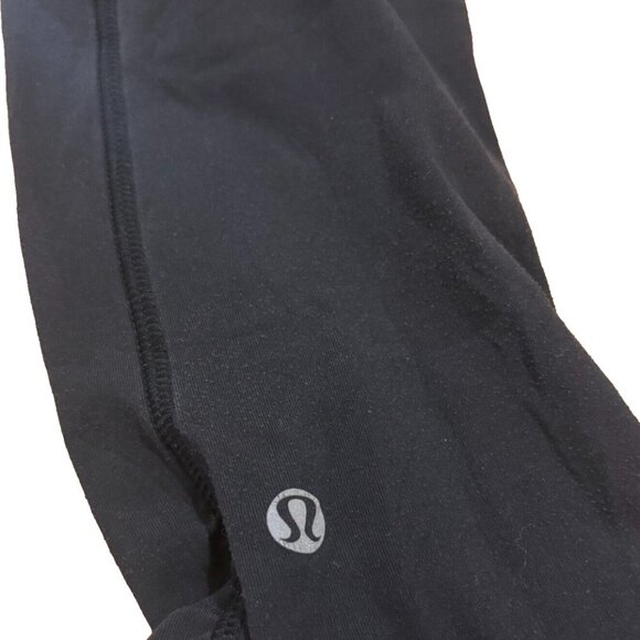 Lululemon Original Speed Ruffle Sides Pockets Black Leggings Womens Size 4 - Picture 3 of 5